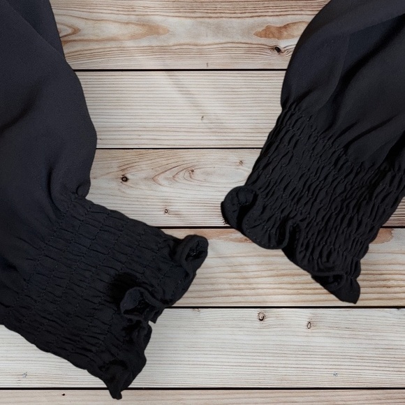 Maurices Black Dressy Blouse Top Shirt Long Sleeve Medium - Picture 3 of 4